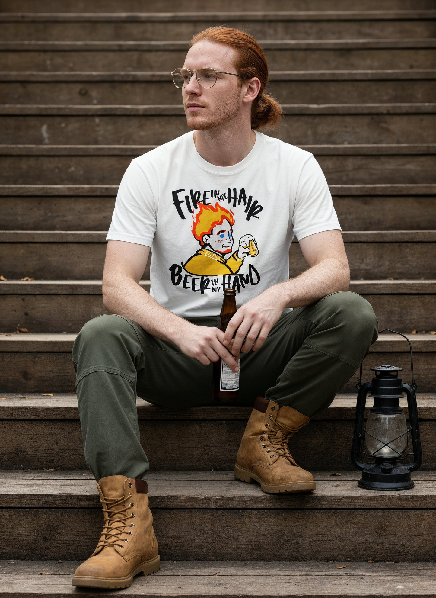 Fire In My Beard, Beer In My Hand - Short-Sleeve Unisex T-Shirt